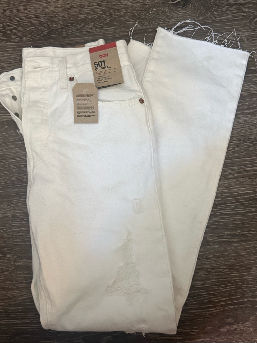 Levi's White Men's Straight Jeans 501
